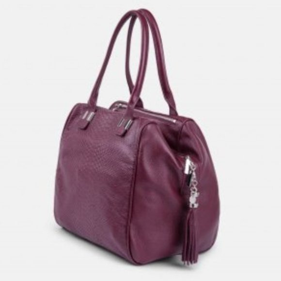 Celine Dion Elegy Snake Embossed Leather Satchel - Picture 7 of 13